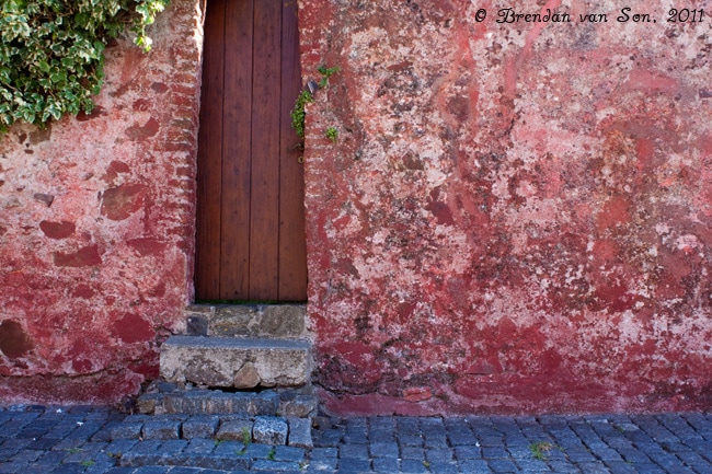 Colonia de Sacramento, Uruguay, door, pink, old, colonial
