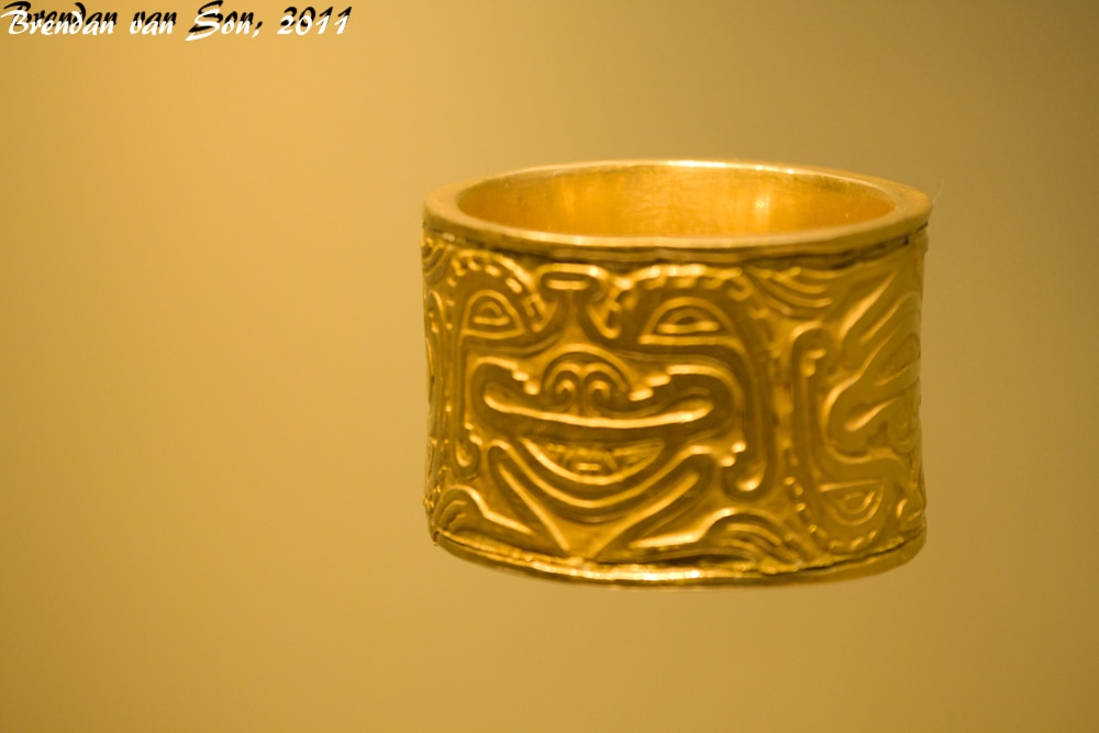 A gold bracelet 