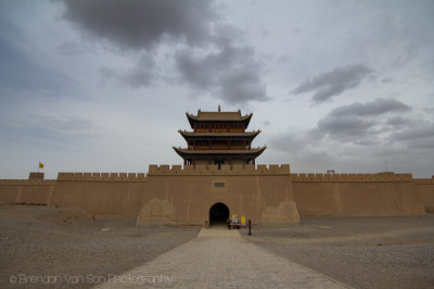 The Westernmost Section Of The Great Wall Of China In Jiayuguan 