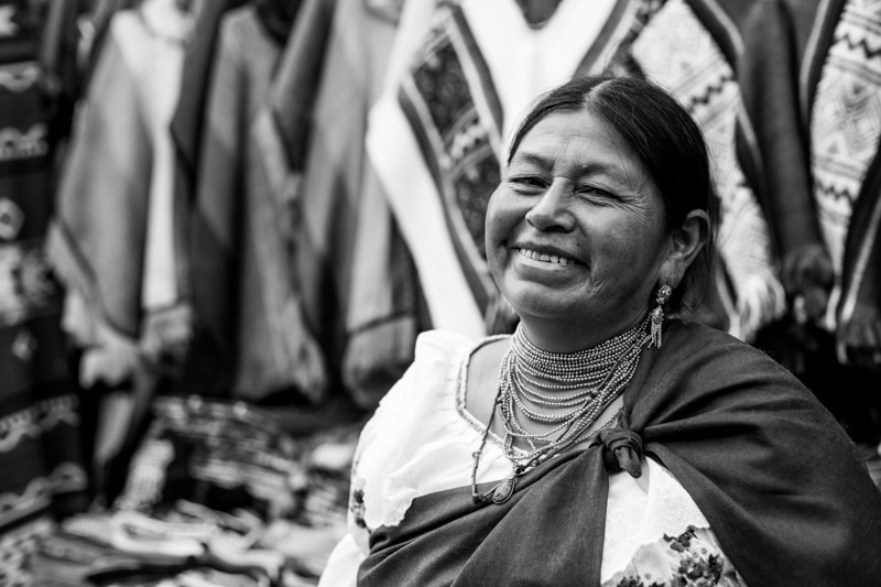 Black and White Photo, Otavalo Market