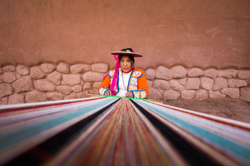 Weaving Alpaca Wool