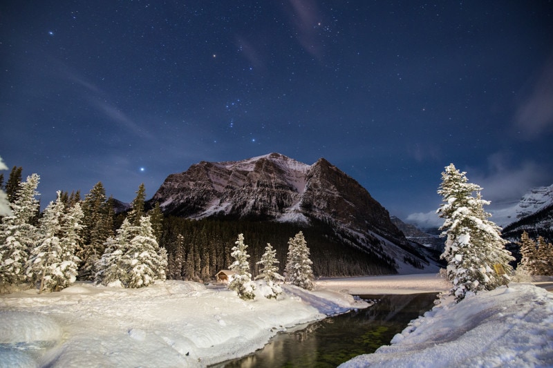 Lake Louise winter stars