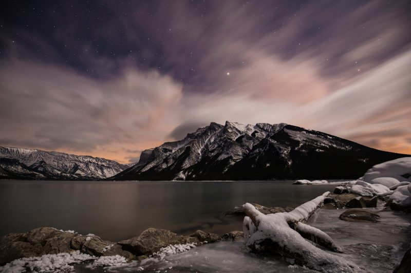 Banff Night Photography, Lake Minnewanka