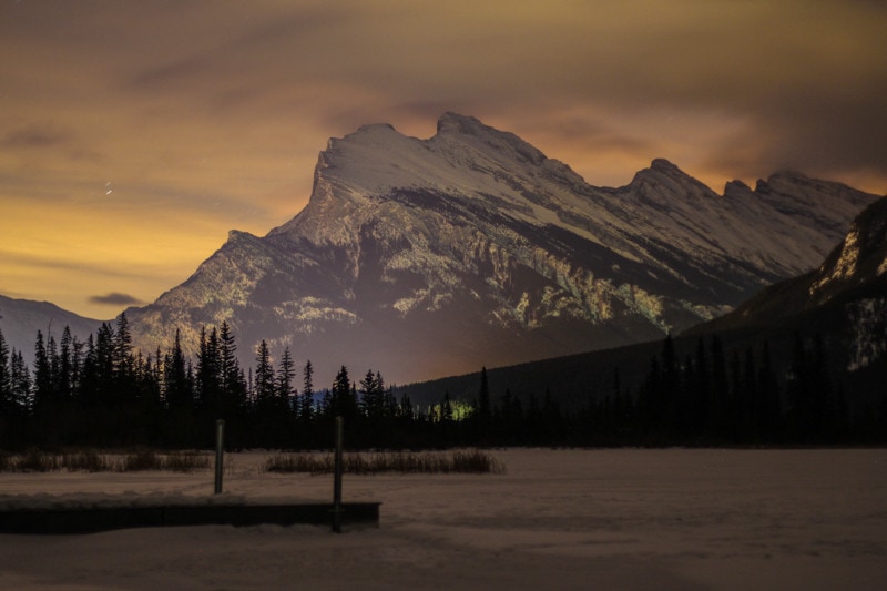 Banff Night Photography, Rundle Mountain