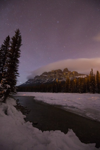 Banff Night Photography, Castle Mountain