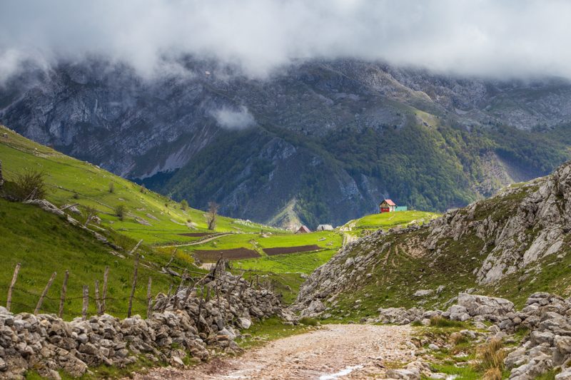 A stone road leading to Lukomir, Bosnia