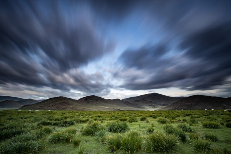 the flats of western mongolia at sunrise