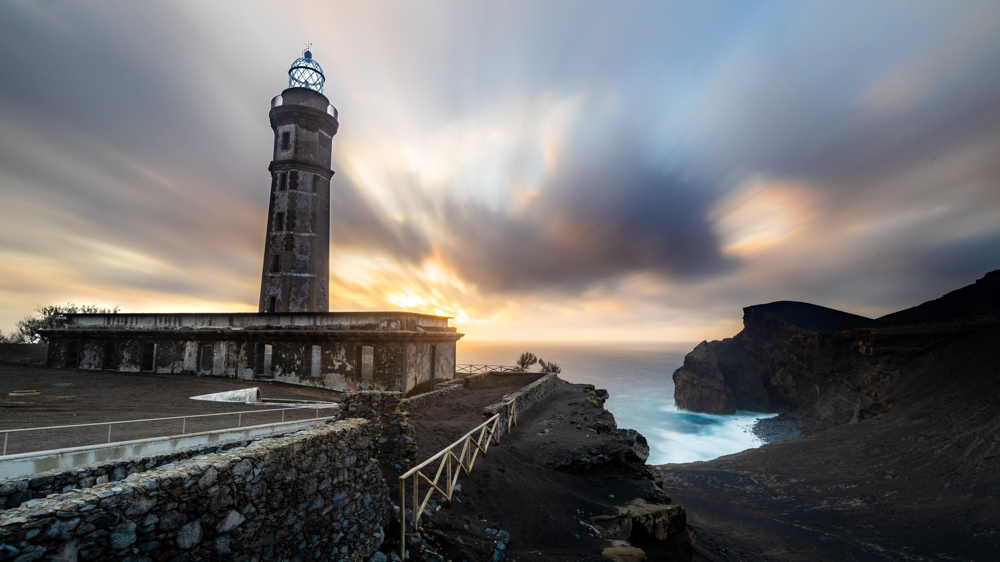 abandoned lighthouse on Faial Island.